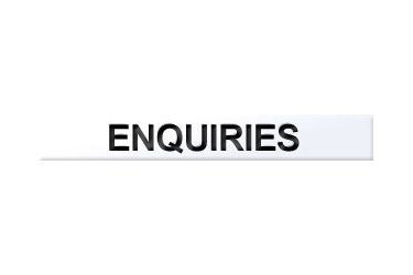  Sign 'enquiries' 180x26mm Aluminium