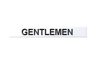  Sign 'gentlemen' 180x26mm Aluminium