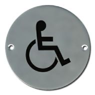  Pictogram Disabled 75mm Dia Polished Stainless