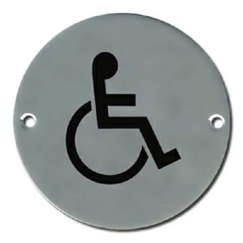  Pictogram Disabled 75mm Dia Polished Stainless