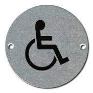  Pictogram Disabled 75mm Dia Aluminium