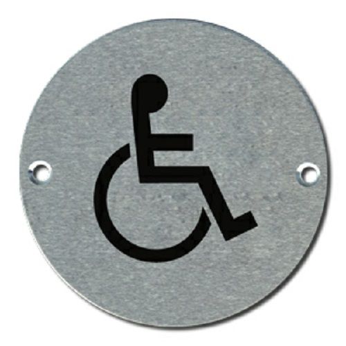  Pictogram Disabled 75mm Dia Aluminium