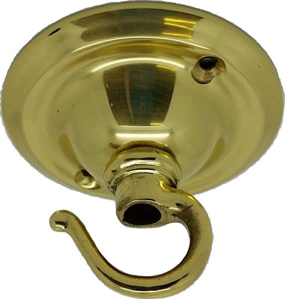  Ceiling Rose With Cable Hole 70mm Polished Brass