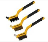 ROUGHNECK ROU52005 Mini Wire Brush Set 3Pce 1ea SS Brass & Nylon