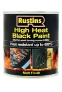 RUSTINS High Heat Matt Black For Metals 250ml