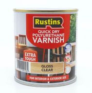 RUSTINS Varnish Quick Drying Poly Clear Gloss Int/Ext 1.0l
