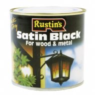 RUSTINS Qd Satin Black Paint Wood/metal Int/ext 250ml