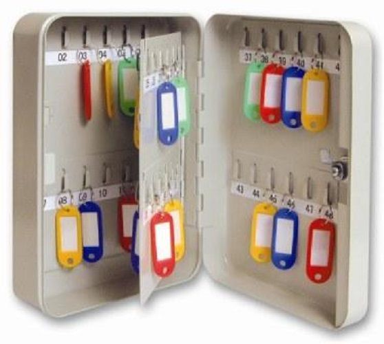  Key Cabinet 48 Hooks 180x250x60 Grey