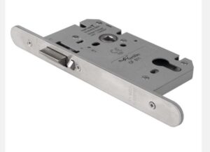 Mortice Auto Nightlatch DIN 72cc 60/85mm Radiused SS (EACH)