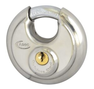 ASEC Disc Padlock 70mm 10mm Shackle SS (EACH)