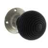 ATLANTIC Whitby Ebony Reeded Mortice Knob Black SN (PAIR)