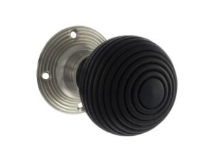 ATLANTIC Whitby Ebony Reeded Mortice Knob Black SN (PAIR)