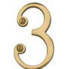 Numeral Face Fix 76mm No.3 Polished Brass (EACH)