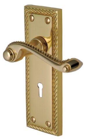 Georgian Lever Lock 152x52mm Polished Brass (SET)