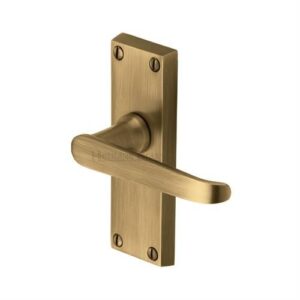HERITAGE BRASS V3910-AT Victoria Lever Furn Latch Short Plate Ant (SET)