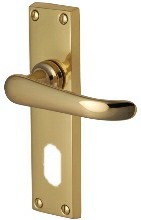 Windsor Lever Oval Lock 154x40mm Polished Brass (SET)
