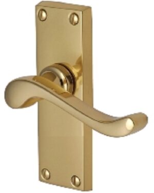 Bedford Lever Latch Furn 119x40mm Polished Brass (SET)