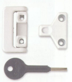 Window Metal Case Lock & Key White (PK 2)
