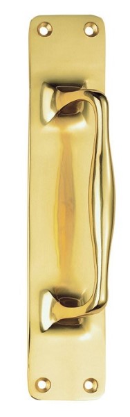Pull Handle On Back Plate Polished Brass (EACH)