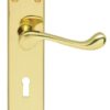 Scroll Furniture Lever Lock Polished Brass (SET)