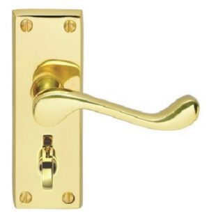 Scroll Furniture Lever Privacy Polished Brass (SET)