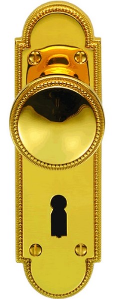 Beaded Knob Lockset Polished Brass (SET)