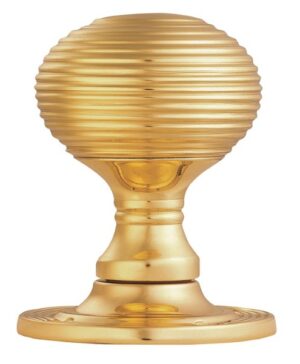 Queen Anne Mortice Knob Set Polished Brass (SET)