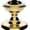 Centre Door Knob Rnd 3 Victorian Polished Brass (EACH)