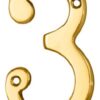 CARLISLE BRASS N3PVD Numeral 76mm No.3 Stainless Brass PVD (EACH)