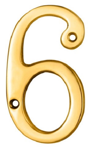 CARLISLE BRASS N6PVD Numeral 76mm No.6 Stainless Brass PVD (EACH)