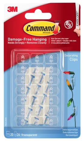 COMMAND Clear Decorating Clips Clear Strips Pk20 (PK 20)