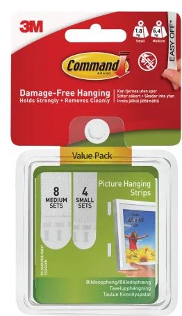 COMMAND Picture Hanging Strip Set Small/Med Pk12 (PK 12)