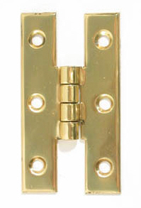 H Hinge 64x35mm Polished Brass (PAIR)