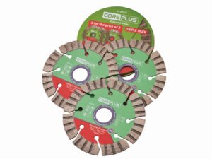 CORE PLUS HDB1153 Diamond Cutting Disc Stone Pk3 115mm (4.5in) (PACK)