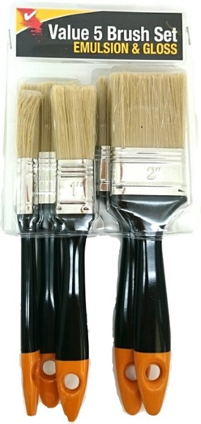 MARSHALL Hobby Synthetic  Brush Set 5 Pce 1/2-2.1/2in (SET 5)