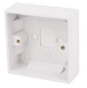 Surface Pattress Box Single 16mm White (EACH)