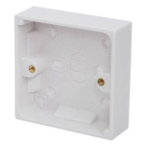 Surface Pattress Box Single 32mm White (EACH)