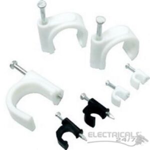 Round 6mm Cable Clips Flex 0.75mm White (EACH)