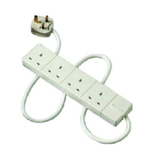 Extension Lead 4-gang 2 Metre White (EACH)
