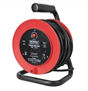 FAITHFULL FPPCR15 Cable Reel 230V 15m 2-Socket 13A (EACH)