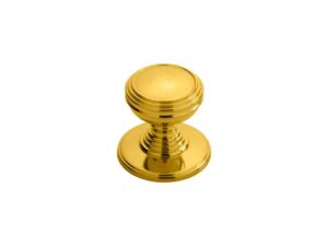CARLISLE BRASS DK47C Delamain Cupboard Knob Fixed Rose 30mm PB (EACH)