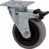 HAFELE 663.16.920 Rubber Wheel 75mm Swivel Plate Castor Braked (EACH)