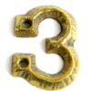 KIRKPATRICK B1976/3 Numeral 1.3/4 '3' Antique Brass (EACH)