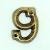 KIRKPATRICK B1976/9 Numeral 1.3/4 '9' Antique Brass (EACH)