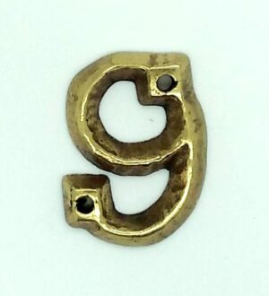 KIRKPATRICK B1976/9 Numeral 1.3/4 '9' Antique Brass (EACH)