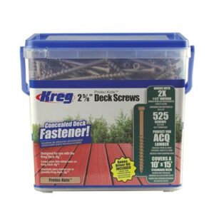 KREG SDK-C262W-525 Decking Screws 8x2.5/8 Ktx Head Prokote 525pk (PK 525)