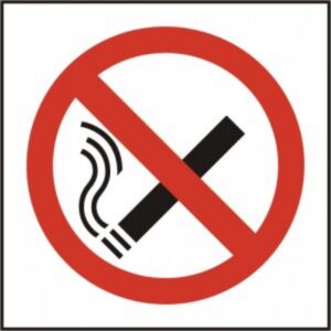Sign 'No Smoking' Symbol Self Adhesive 100x100 (EACH)