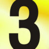 Numeral No 3 50mm Black On Gold (EACH)