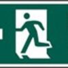 Sign Fire Exit Arrow Left S/adh 600x200 (EACH)