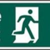 Sign Fire Exit Arrow Down S/adh 600x200 (EACH)
